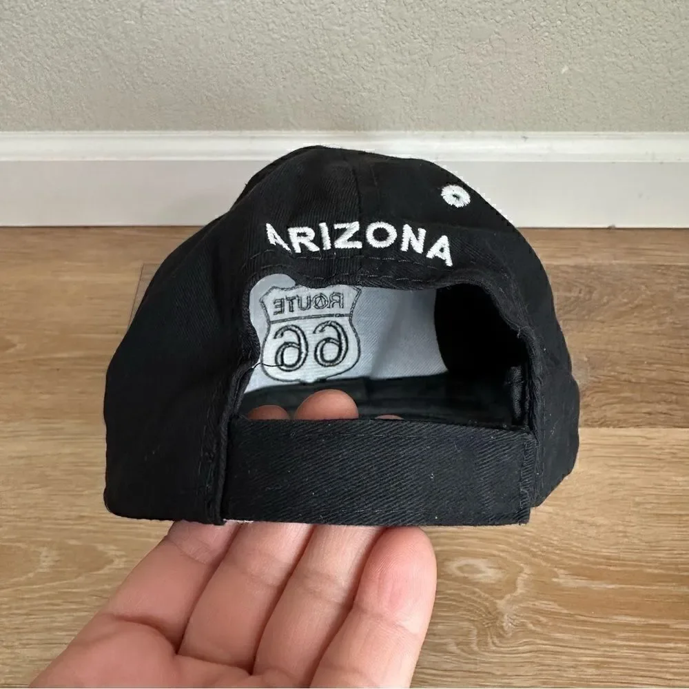 Route 66 Embroidered Black Adjustable Hat